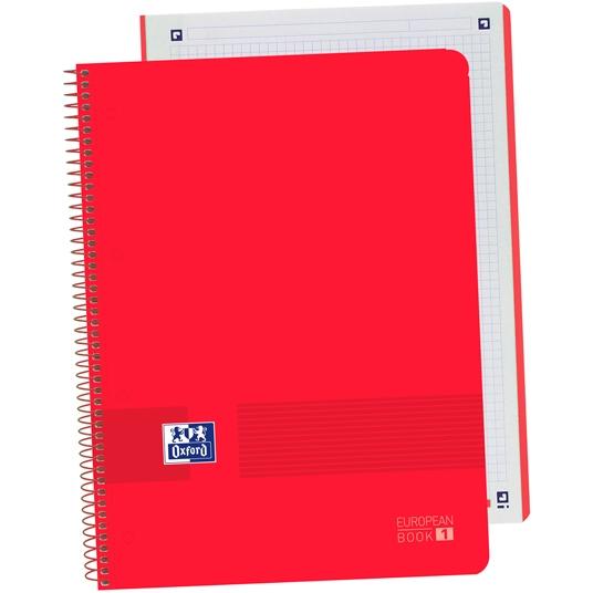 Oxford Live&Go Europeanbook 1 Cuaderno A4+ 80 Hojas 5x5 mm Microperforado T-Plástico Pack 5 Ud Rojo Oxford Live&Go Europeanbook 1 Cuaderno A4+ 80 Hojas 5x5 mm Microperforado T-Plástico Pack 5 Ud Rojo
