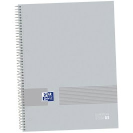Oxford Cuaderno Europeanbook 1 Write&Erase T-Extradura A4+ 5x5 mm Microperforado Pack 5 Ud Pure Grey
