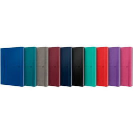 Oxford Cuaderno Cosido Signature 80H B5 1 Línea Tapa Extradura Símil Piel C-Surtidos Vivos (Set de 10) (Set de 10)