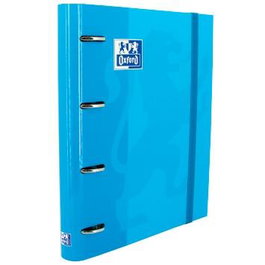 Carpebloc Oxford School Europeanbinder Classic A4+ 4 An.Mixtas 35Mm Con Recambio 100 Hj. Cuadric.5X5 Turquesa