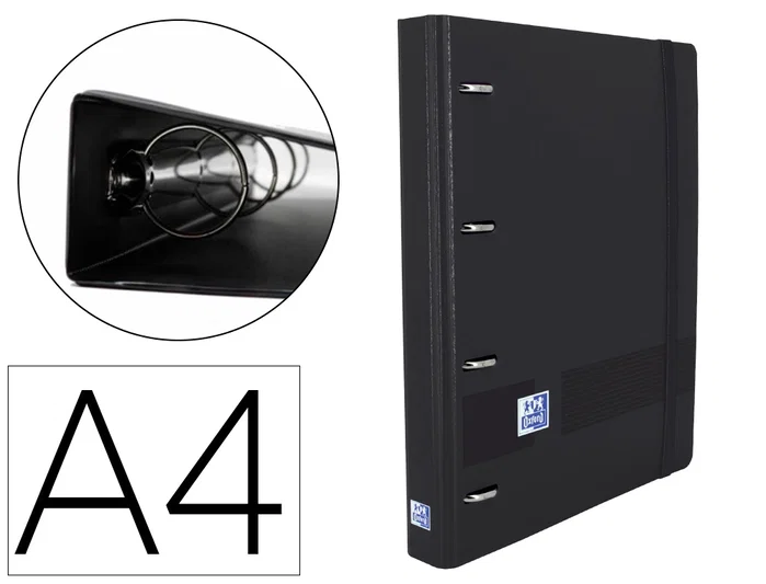 Oxford Europeanbinder + Live & Go A4+ con Recambio 4x35mm Negro