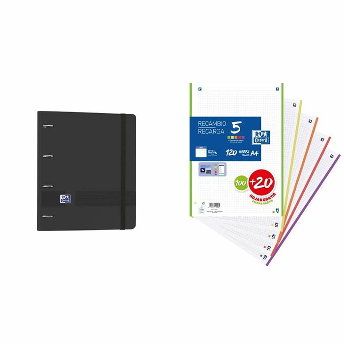 Oxford Europeanbinder + Live & Go A4+ con Recambio 4x35mm Negro