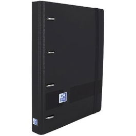 Oxford Carpeta Anillas Europeanbinder Live&Go 4x35 mm A4+ Polyfoam Negro con Recambio