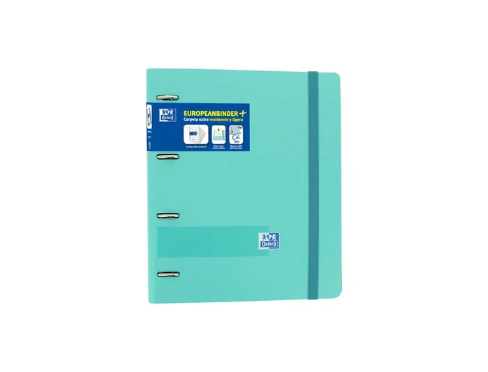 Oxford Europeanbinder Carpeta de Anillas 4x35mm con Recambio 100 Hojas A4+ Menta Helada