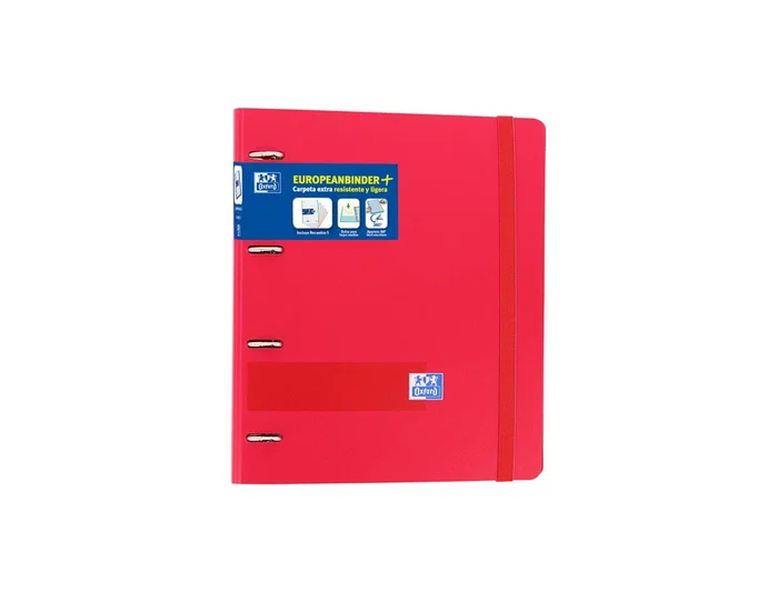 Oxford Europeanbinder Carpeta de Anillas 4 x 35mm Rojo con Recambio 100 Hojas A4+ Oxford Europeanbinder Carpeta de Anillas 4 x 35mm Rojo con Recambio 100 Hojas A4+
