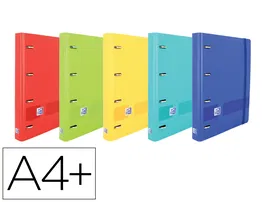 Oxford Carpeta con Recambio Europeanbinder Live&Go DIN A4+ Polyfoam 4 Anillas 35 mm Cuadro 5 mm Colores Surtidos