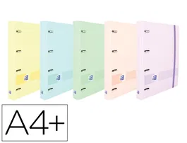 Oxford Carpeta Europeanbinder Live&Go DIN A4+ con Recambio, Polyfoam, 4 Anillas 35mm, Cuadro 5mm, Colores Pastel