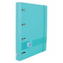 Oxford Live & Go Carpeta 4 Anillas 35mm Europeanbinder A4+ Polyfoam con Recambio 5x5 Aqua