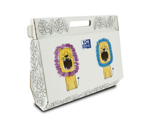 Oxford Kit Pintura Niños con Bloc Dibujo, Bloc Acuarela/Tempera, Estuche Kangoo y Temperas 14 Colores 400169566