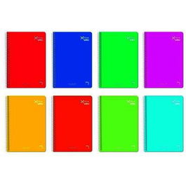 Pacsa Cuaderno Xtra Plus 80H Folio 90 gr 1 Línea 8 cm Tapa Dura Pack 5 Unidades Colores Surtidos