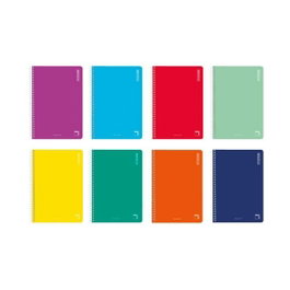 Pacsa Cuaderno Basic tapa de cartón 80 hojas cuadrícula 4x4 formato cuarto colores surtidos