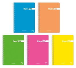Pacsa Cuaderno Fluorpac Folio 80H 90 gr 4x4 mm Tapas Pp Pack 5 Ud Colores Surtidos
