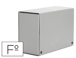 Pardo Carpeta Proyectos Folio Lomo 200 mm Cartón Forrado Gris con Broche