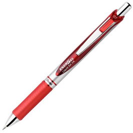 Pentel Bolígrafo Energel Retráctil Punta 0.7 mm Rojo -12 Unidades-