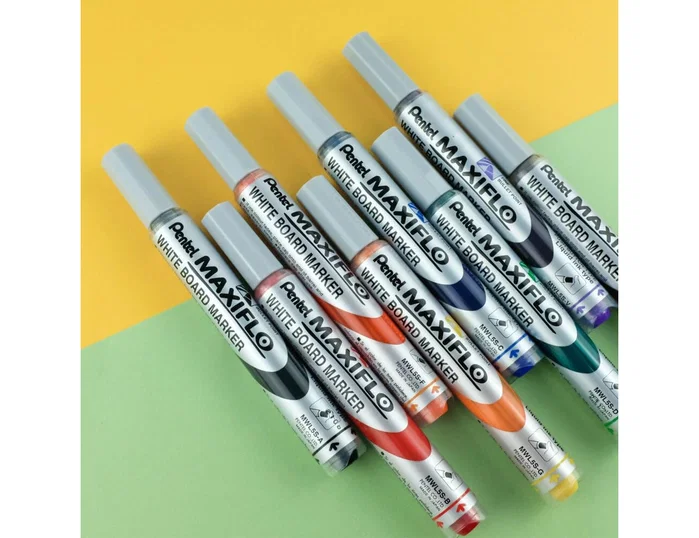 Pentel Marcador Maxiflo MWL-5S Rojo, Pack de 12 unidades