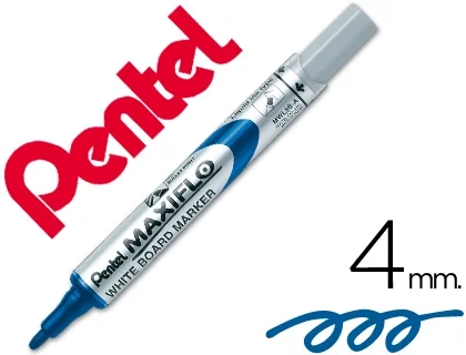 Pentel Marcador Pizarra Blanca Maxiflo MWL-5S Azul Caja 12 UD