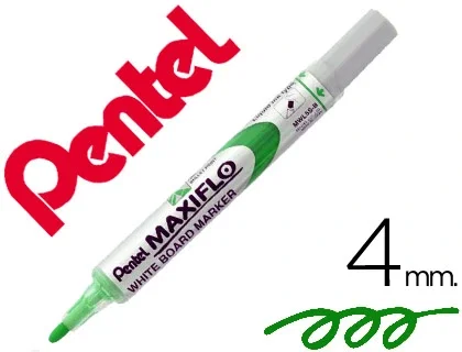Pentel Marcador Pizarra Blanca Maxiflo MWL-5S Verde (12 unidades)