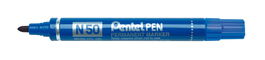 Pentel N50-Be Marcador Permanente Cuerpo Aluminio Azul Y Punta Media Conica -12U-
