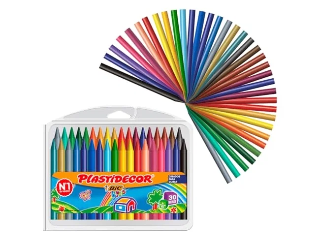 Plastidecor Estuche de 36 Ceras de Colores Surtidos Redondas