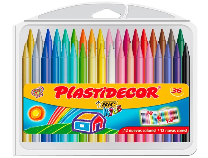 Plastidecor Estuche de 36 Ceras de Colores Surtidos