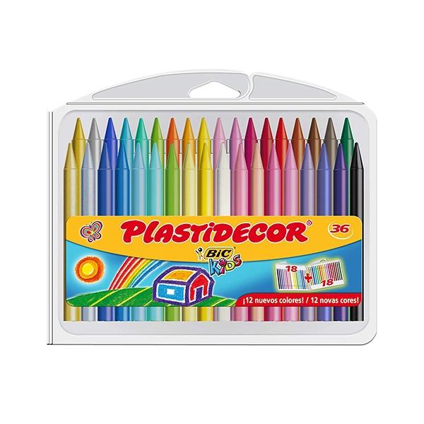 Plastidecor Estuche de 36 Ceras de Colores Surtidos