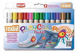 Tempera Solida Instant Playcolor Textil Pocket 5Gr. Estuche De 12 Colores