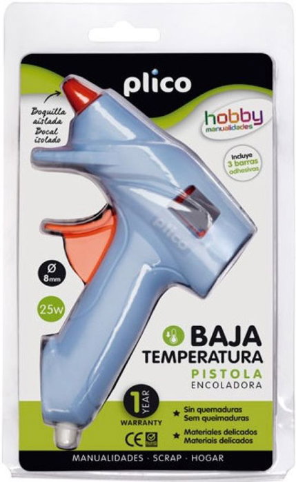 Plico Pistola Termofusible Mini 25 W Baja Temperatura Ø8 mm