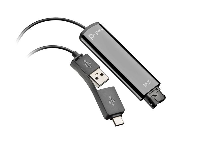 Poly Adaptador para Auriculares DA75 QD a PC USB-A/USB-C
