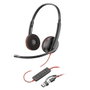 Plantronics Blackwire C3220 Auriculares Binaurales con Micrófono de Anulación de Ruido y Adaptador USB-A/USB-C Negro