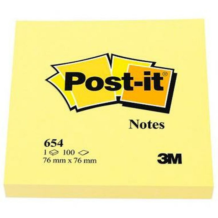 Post-It Bloc Notas 654 Canary Yellow 76x76 mm, Pack de 36 unidades Post-It Bloc Notas 654 Canary Yellow 76x76 mm, Pack de 36 unidades