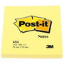 Post-It Bloc Notas 654 Canary Yellow 76x76 mm, Pack de 36 unidades
