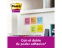 Post-it Bloc de Notas Adhesivas Super Sticky Carnival 76x127 mm Pack 6 Blocs Colores Surtidos Certificado PEFC