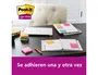 Post-it Bloc de Notas Adhesivas Super Sticky Carnival 76x127 mm Pack 6 Blocs Colores Surtidos Certificado PEFC