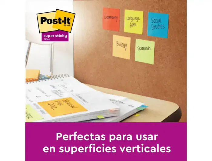 Post-it Bloc de Notas Adhesivas Super Sticky Carnival 76x127 mm Pack 6 Blocs Colores Surtidos Certificado PEFC