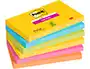 Post-it Bloc de Notas Adhesivas Super Sticky Carnival 76x127 mm Pack 6 Blocs Colores Surtidos Certificado PEFC