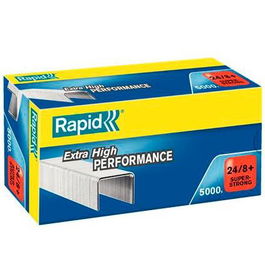 Rapid Grapas 24-8+ Súper Strong Galvanizada Caja De 5000 Unidades
