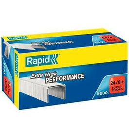 Rapid Grapas Super Strong 24/8+ Galvanizadas Caja de 5000