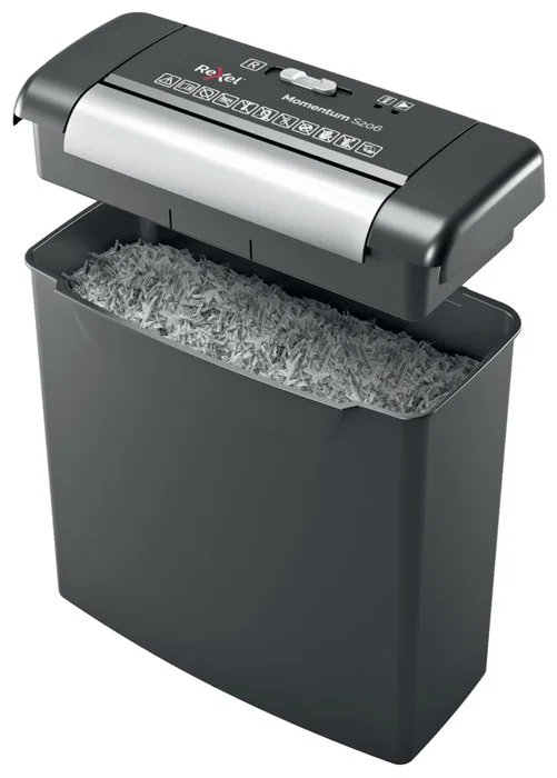 Rexel Momentum S206 Destructora de Papel Corte en Tiras 6mm Negro, Gris Rexel Momentum S206 Destructora de Papel Corte en Tiras 6mm Negro, Gris