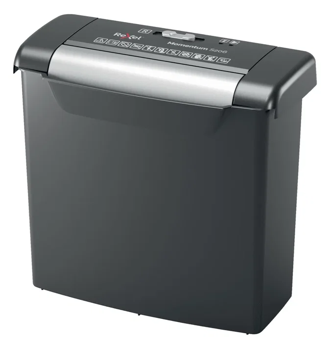 Rexel Momentum S206 Destructora de Papel Corte en Tiras 6mm Negro, Gris Rexel Momentum S206 Destructora de Papel Corte en Tiras 6mm Negro, Gris
