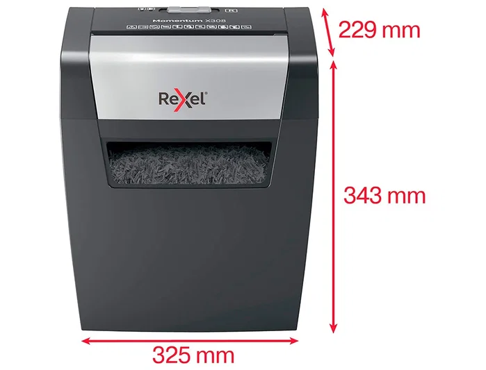 Rexel Momentum X308 Destructora de papel Corte Confeti Negro Rexel Momentum X308 Destructora de papel Corte Confeti Negro