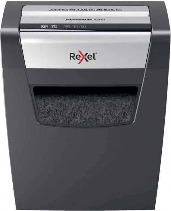 Rexel Momentum X312 Destructora de Papel de Corte en Partículas Negro/Plata