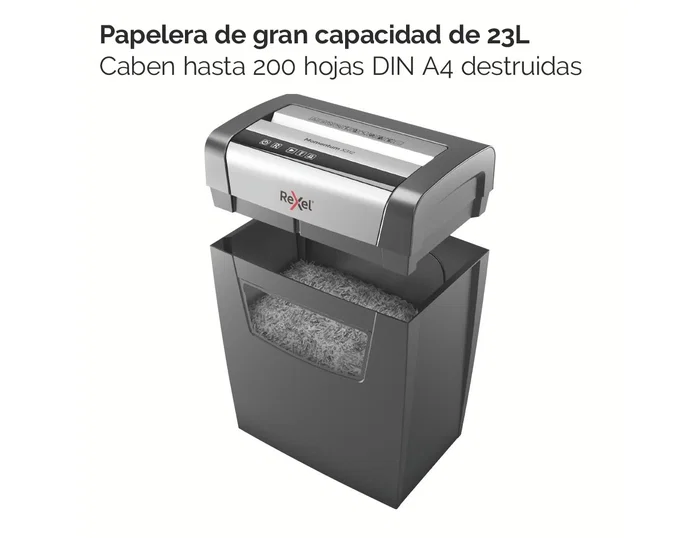 Rexel Momentum X312 Destructora de Papel Corte en Partículas Negro Rexel Momentum X312 Destructora de Papel Corte en Partículas Negro