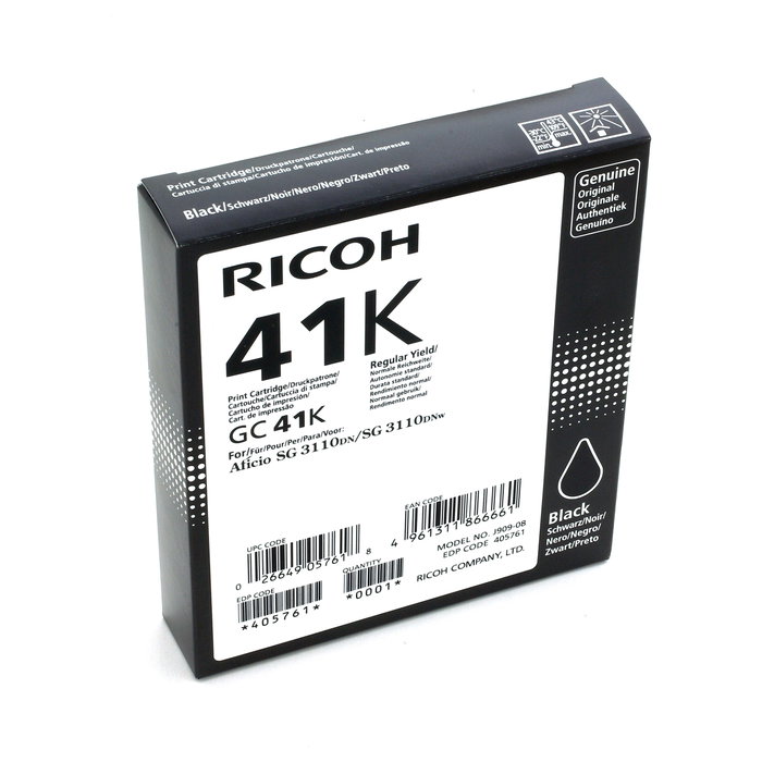 Ricoh GC-41K Cartucho de Gel Negro Ricoh GC-41K Cartucho de Gel Negro
