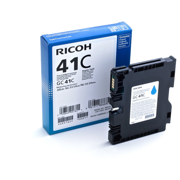 Ricoh GC41C Cian Cartucho de Tinta de Gel Ricoh GC41C Cian Cartucho de Tinta de Gel