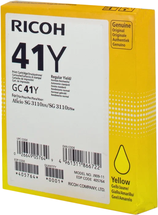 Ricoh GC-41Y Amarillo Cartucho de Gel