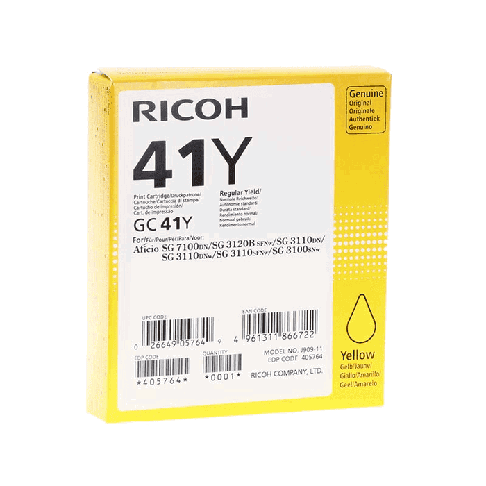 Ricoh GC-41Y Amarillo Cartucho de Gel