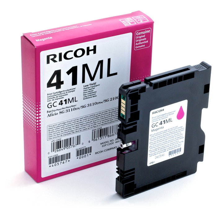 Ricoh GC-41ML Cartucho de Gel Magenta Ricoh GC-41ML Cartucho de Gel Magenta