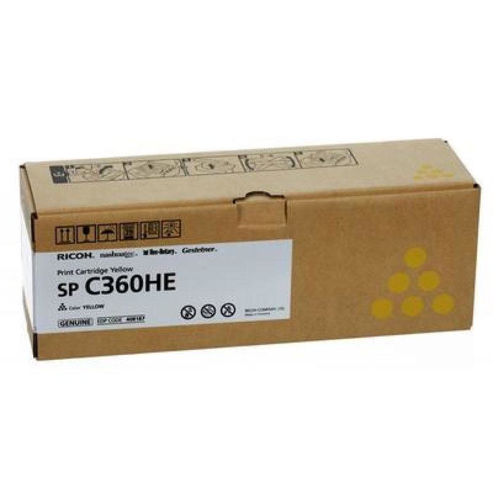Ricoh Toner SPC360HE Yellow/Amarillo, Código OEN 408187, Compatible con modelos Ricoh