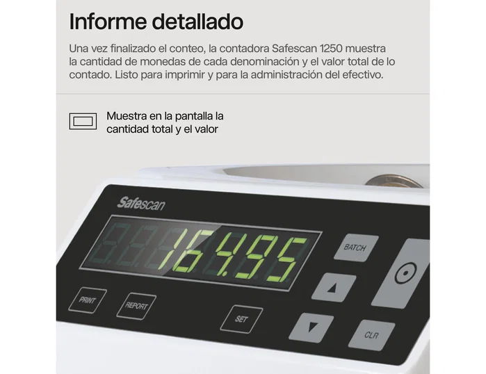 Safescan 1250 Contadora y Clasificadora de Monedas para Euro