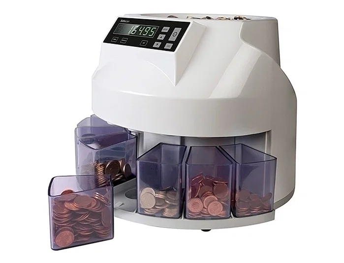 Safescan Contador y Clasificador de Monedas 1250EUR Velocidad 200 Monedas/Minuto Capacidad 500 Monedas